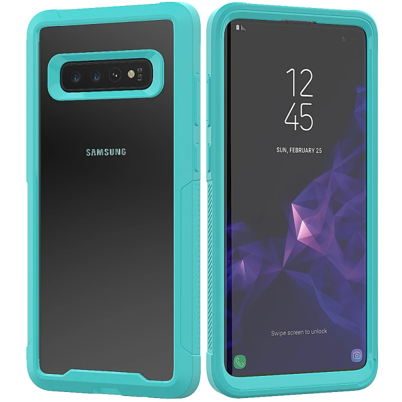 2 в 1 жесткий чехол для телефона для samsung Galaxy S10 Чехол Мягкий ТПУ бампер 360 Защитный чехол для Galaxy S10 Capa Funda чехол