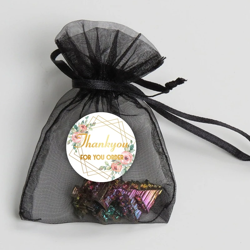 Новый очаровательный цветочный с золотой фольгой 1 5 дюйма/3 8 см Спасибо за заказ