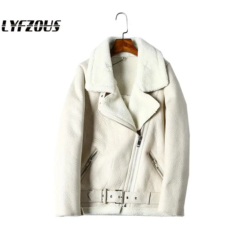 

Winter Warm Jacket Female Short Fur Moto Pu Leather Coats Women Korean Thick Plus Velvet Bomber Jackets