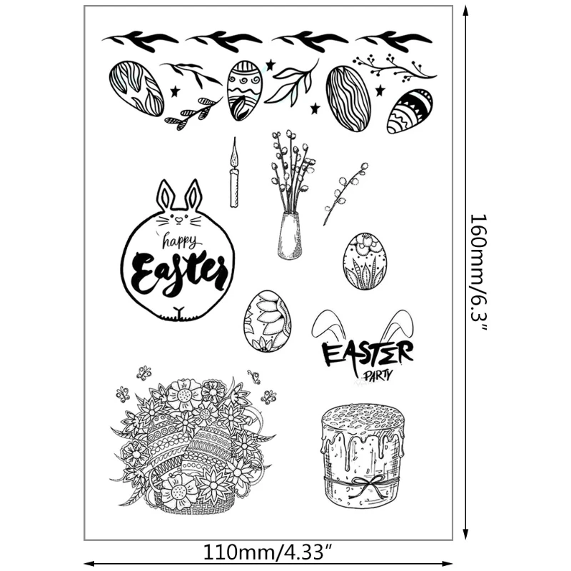 

Happy Easter Clear Stamps 2021 New DIY Scrapbooking Embossing Photo Album Decor Paper Card Craft Supplies