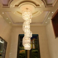 luxury crystal chandelier duplex building hollow living room lamp large chandelier simple modern villa hall chandelier