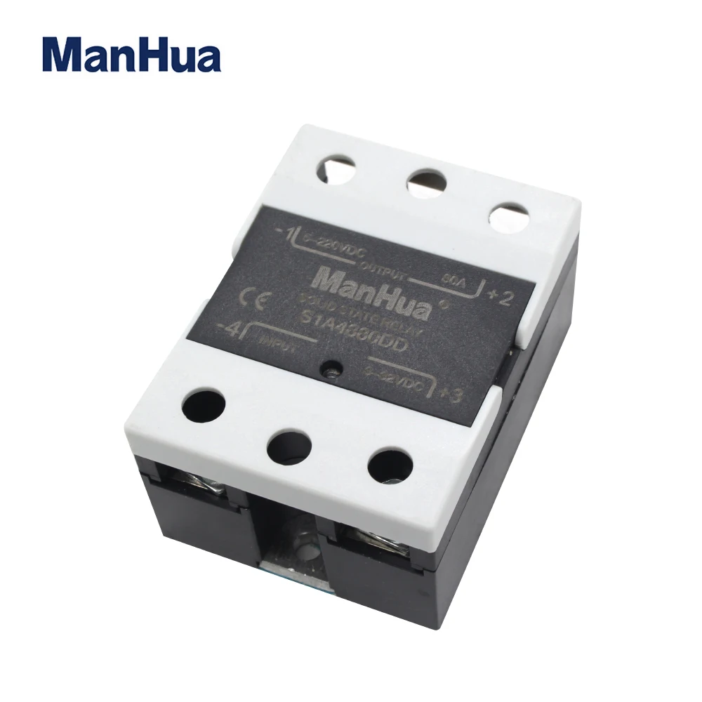 ManHua SSR 80A/100A/120A 3-32VDC вход 5-220VDC выход однофазный модуль твердотельного реле