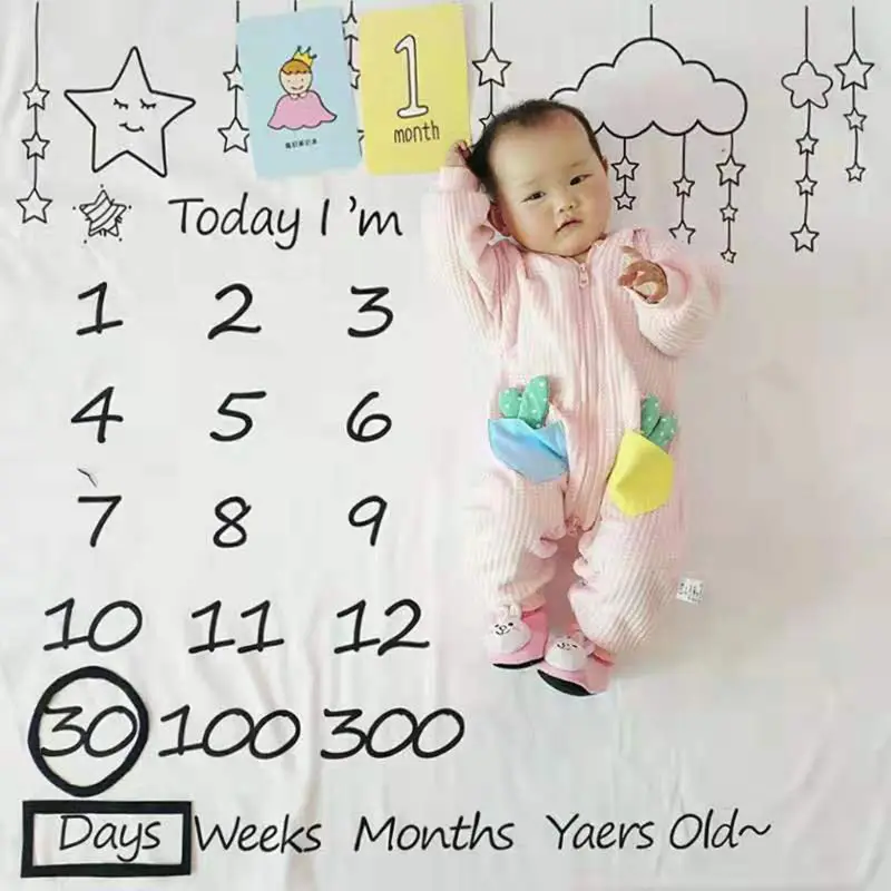 

Baby Photography Props Blanket Newborn Swaddle Wrap Photo Background Cloth Infants Monthly Growth Commemorative Blankets