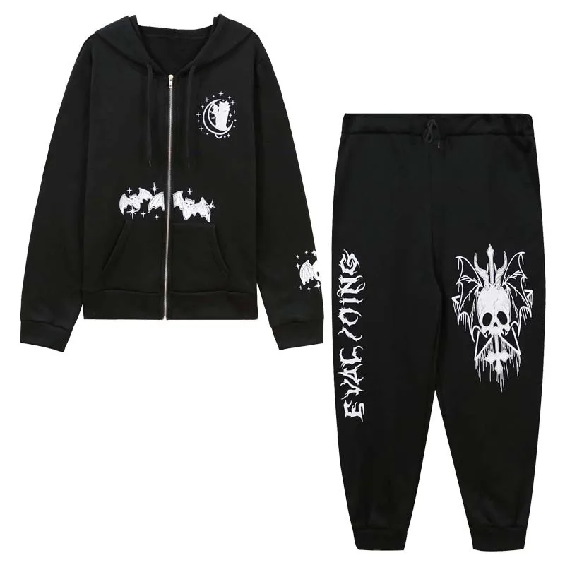 Женский спортивный костюм из двух предметов свободная толстовка с капюшоном и