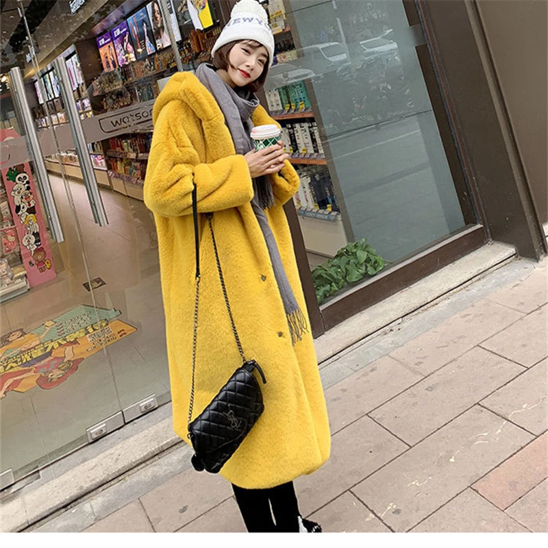 Женское длинное меховое пальто новинка зимы 2019 искусственный мех норки Толстая