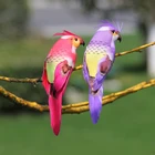 Мини-фигурка попугая из пенопласта, перо, птица, садовая газон, украшение, миниатюрное животное, искусственное ограждение, дерево, реквизит, украшения