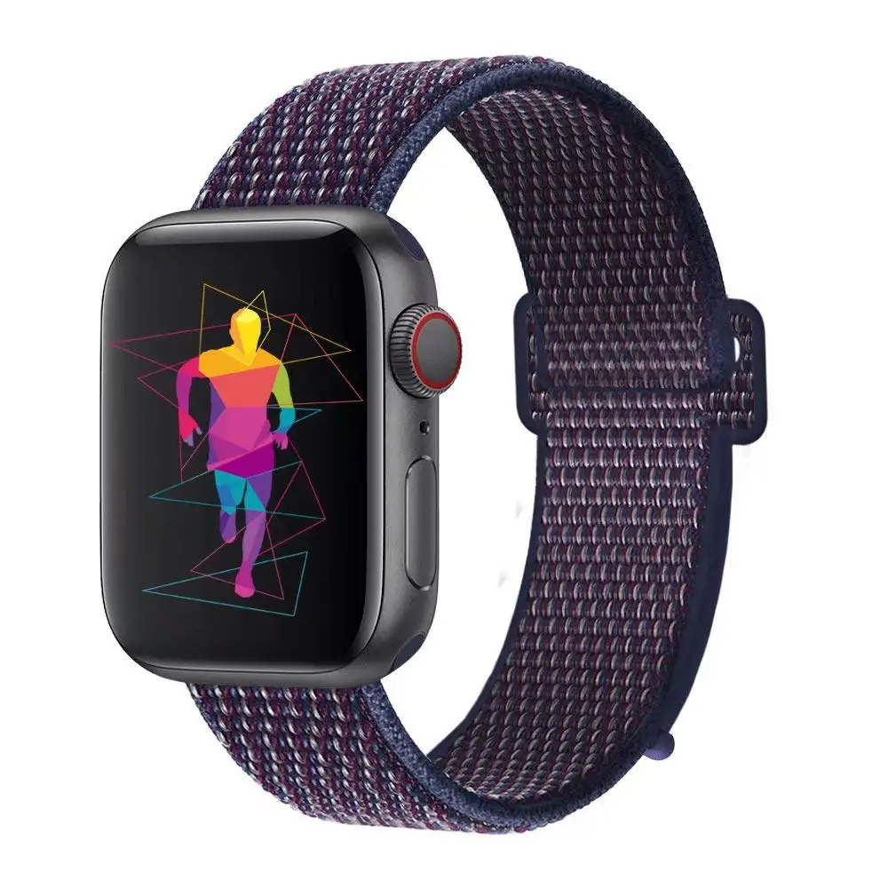 Нейлоновый ремешок для наручных часов Apple Watch 4 серии 3/2/1 38 мм 42 мм из мягкой дышащей ткани, сменный спортивный петля для наручных часов iwatch серии 4 40 мм 44 мм - Цвет ремешка: 7