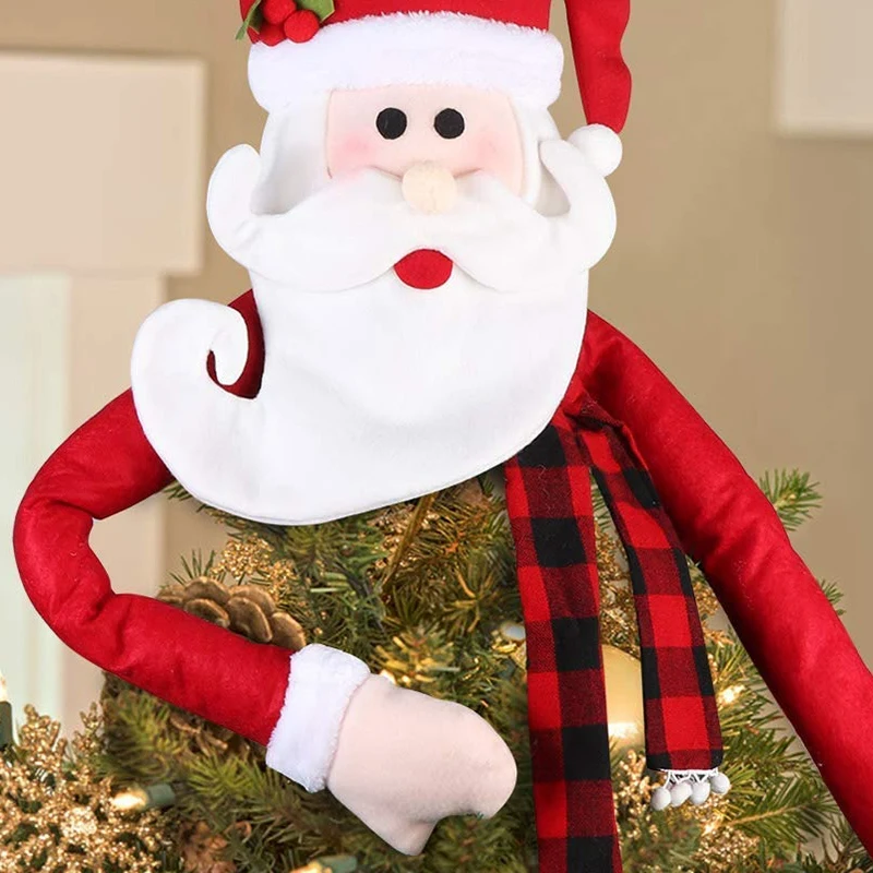 Рождественская елка Топ Звезда Санта Клаус верхнее украшение шляпа одежда шарф