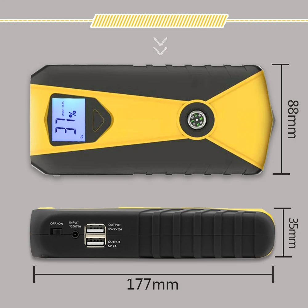 16800 мА/ч 12V автомобиль скачок стартер Батарея Мощность Power Bank пусковое устройство