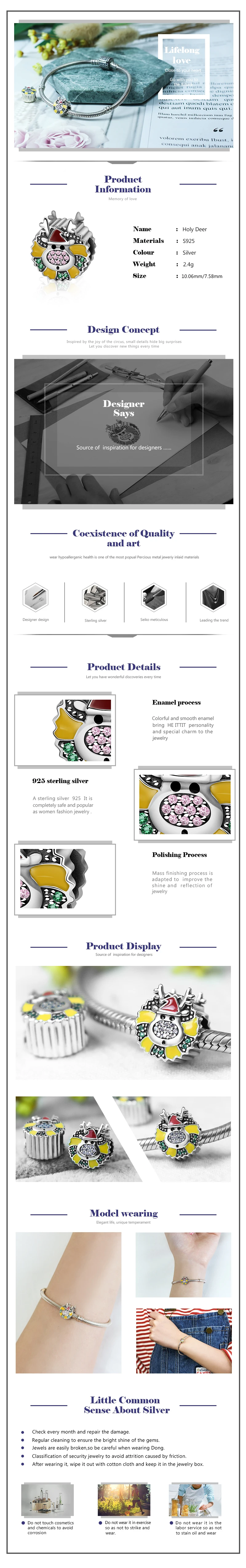 TS-DZ001 Toss Bear High Quality Sterling Silver Jewelry From Spanish Bear Jewelry Women Fashion Pendant Self-design Charms