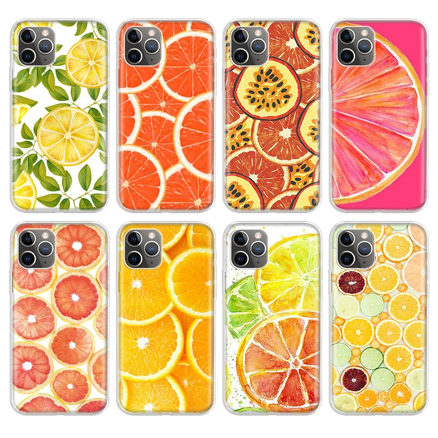 Чехол для телефона Lemon Orange iphone 5 5S 6 plus 7 8 8plus 11 Pro X XS XR MAX SE 2020 мягкий чехол из силикона