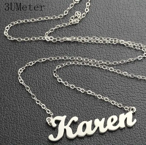 3UMeter модные 925 Серебро Персонализированные Пользовательское имя ожерелье парные