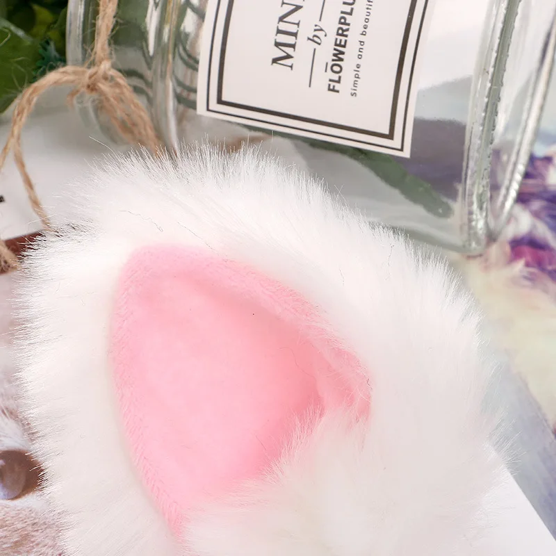 Плюшевые черные белые тигровые леопардовые лисы заколки для волос с