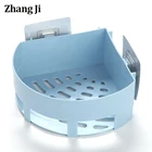 ZhangJi треугольная полка для ванной комнаты, угловая полка для тяжелых условий хранения, настенная присоска, пластиковая корзина для душа, полка без гвоздей