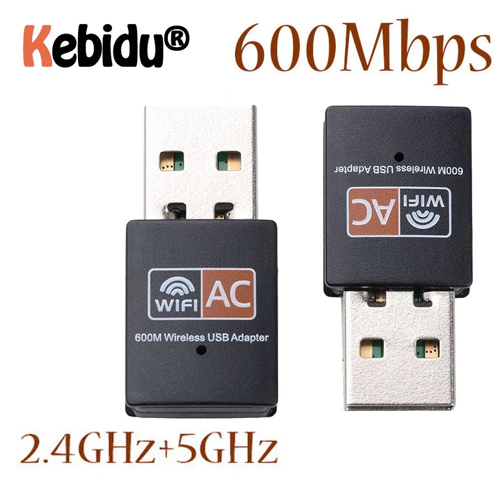 USB WiFi адаптер 2 4 ГГц Wi Fi 5 600 Мбит/с антенна Dual Band ретранслятор 802.11b/g/n/ac мини