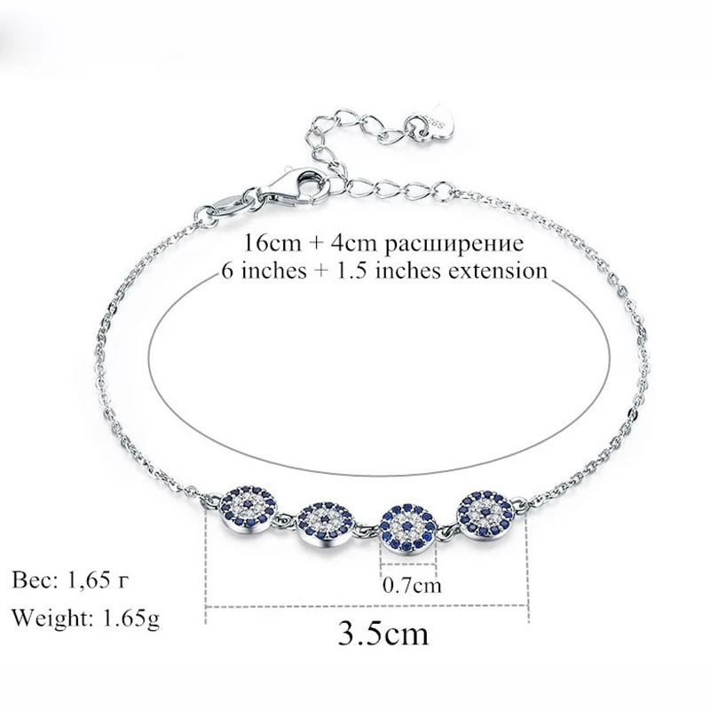 TONGZHE, модный 925 пробы Серебряный браслет для женщин, кубический цирконий, Лаки, индейка, сглаза, браслет для женщин, хорошее ювелирное изделие