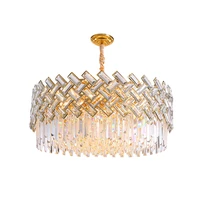 golden luxury chandeliers lighting round living dining room bedroom crystal lights modern home decor hanglamp e14 led bulb