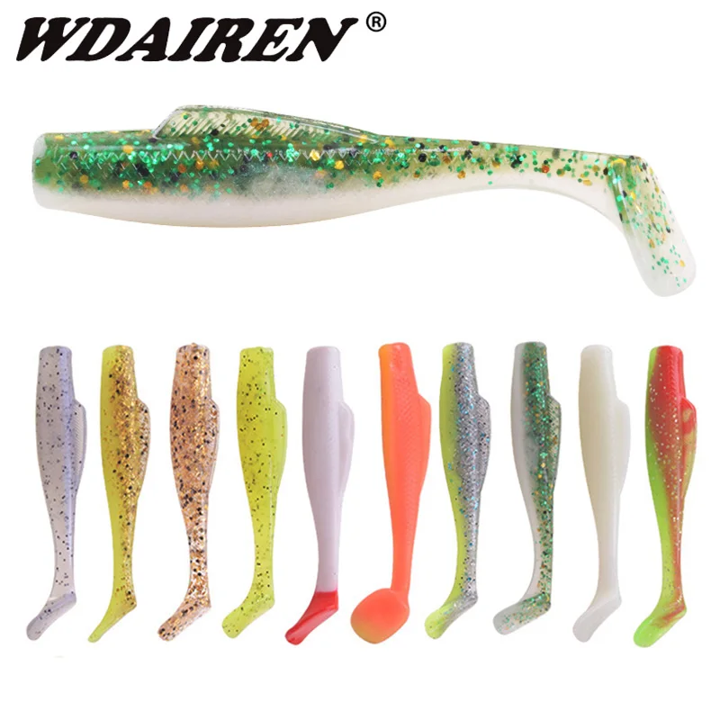 

6PCS Winter Floating Worm Fishing Soft Lure 8.5cm 5g Tail Swimbaits Wobbler Silicone Artificial Bait Bass Trout Perch Pesca
