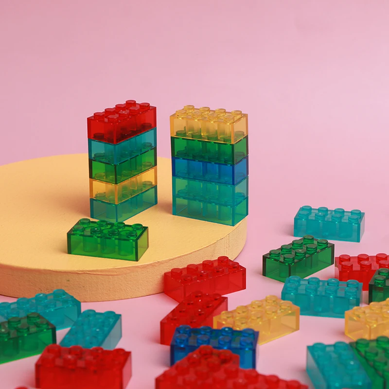 

100g/Bag Educational Toy Multicolor Gift 2*4 Building Block Transparent Bricks