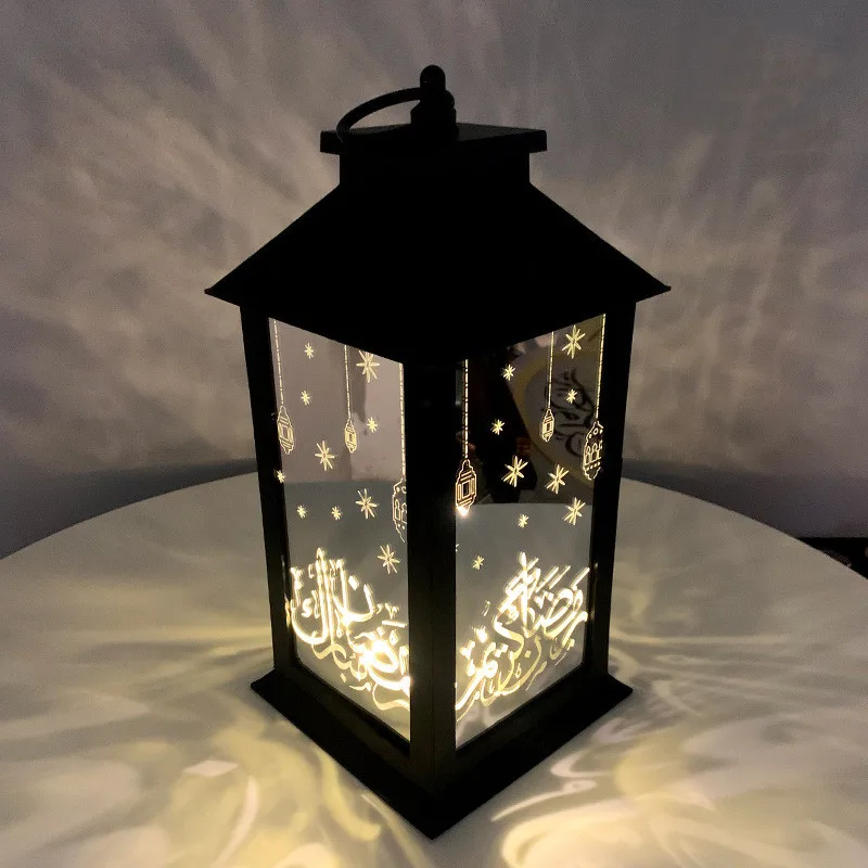

Pure Handmade New Ramadan Led Lanterns Antique Black White Hanging Drop Storm Lantern Muslim Holiday Decorations