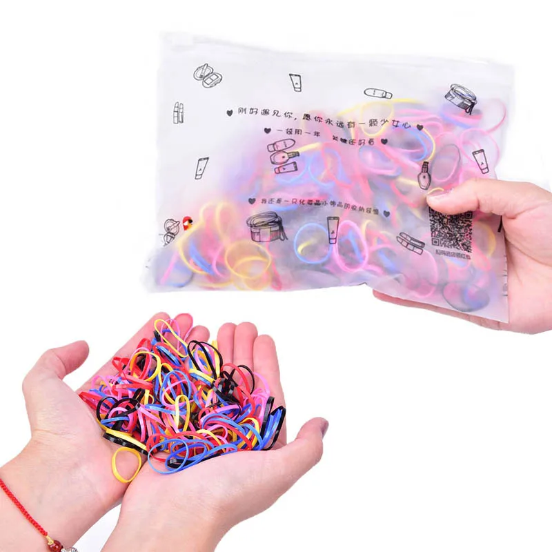 

500pcs High-elastic Disposable Rubber Bands Gum Scrunchie Hair Ties For Womens Girls Hair Band Baby Kids Hair Accessories