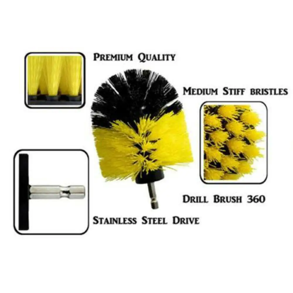 

3pcs Drill Brushes Set Tile Grout Power Scrubber Cleaner Drill Brush Attachment