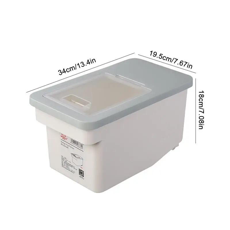 

5KG Moisture-Proof Grain Rice Cereal Storage Box Kitchen Plastic Sealed Storage Rice Organizer Home Storage Organizer