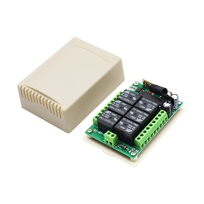 DC 12V 24V 6-канальный релейный модуль беспроводной 433MHz RF пульт дистанционного