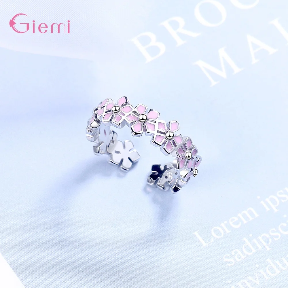 Женское кольцо из серебра 925 пробы с цветком вишни | Украшения и аксессуары