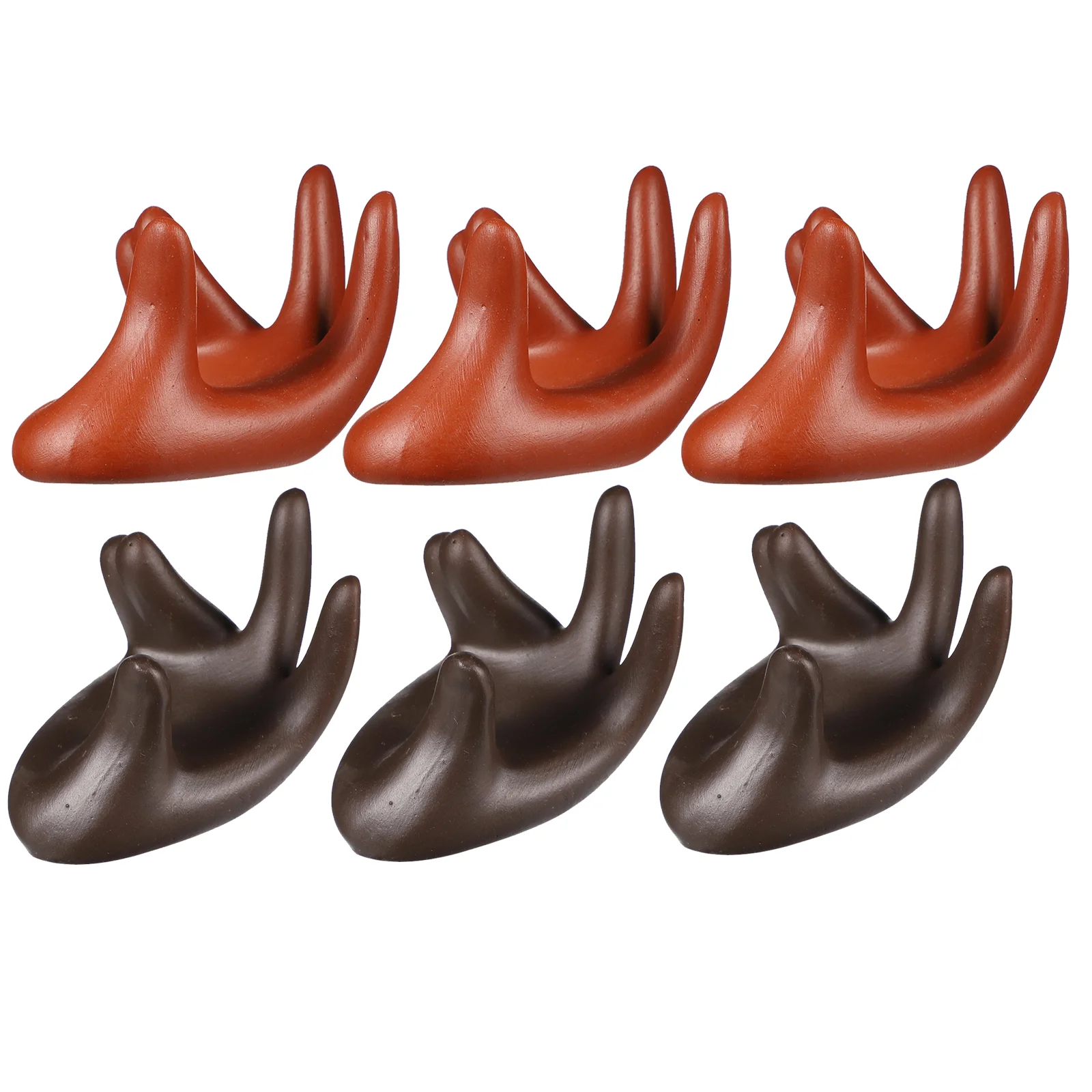 

6Pcs Ceramic Air Plant Holder Hand Shape Office Desk Base Air Plant Display