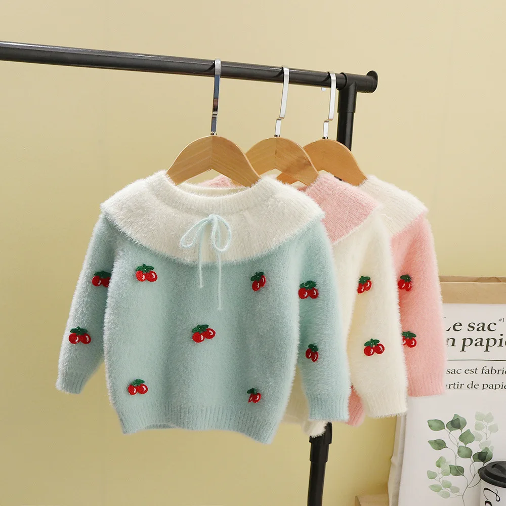 Детские зимние осенние футболки детский пуловер свитера для маленьких девочек