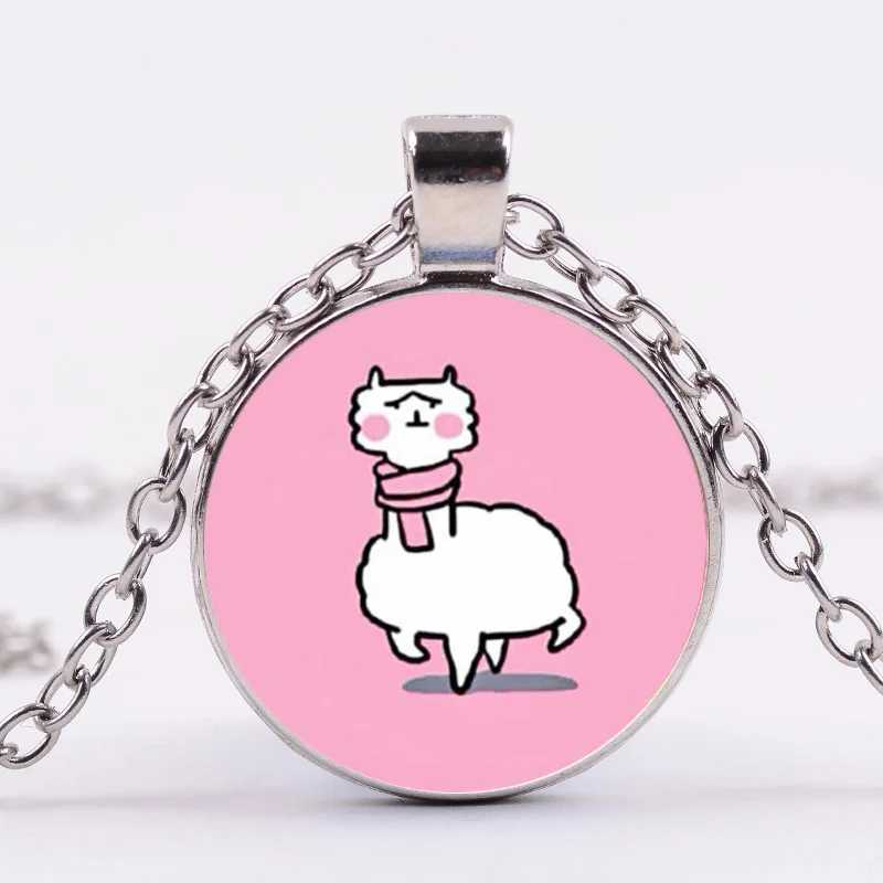 Cute Animal Alpaca Llama Pride Necklace Choker Sweet Cartoon Pattern Crystal Glass Cabochon Pendant Kids Jewelry | Украшения и