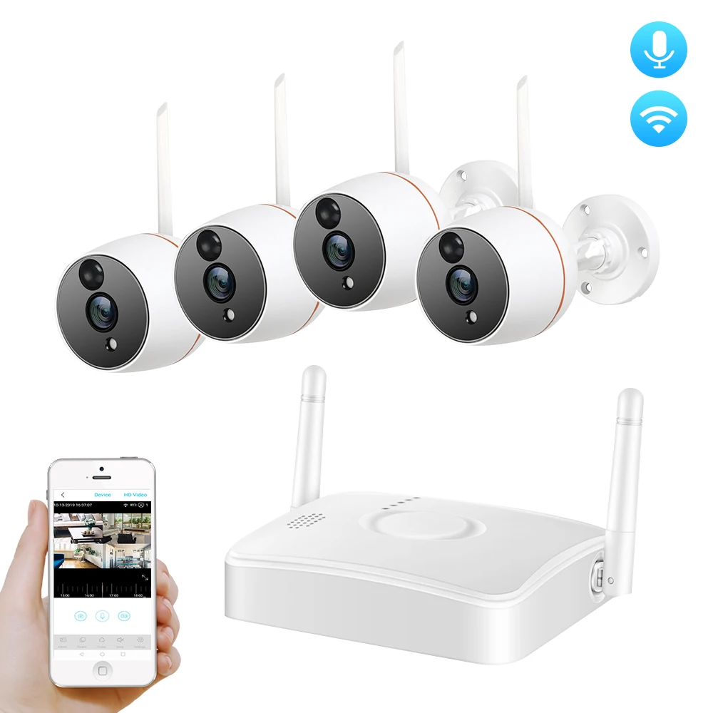 Камера видеонаблюдения ZGWANG инфракрасная мини камера безопасности 1080P Wi Fi NVR 4