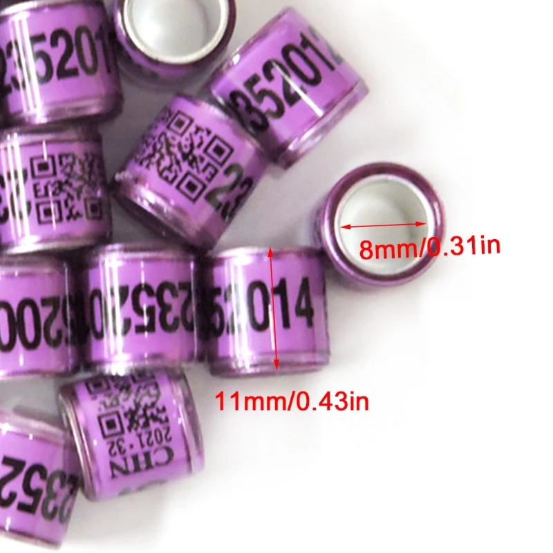 

100 Pcs Colorful Color Mixing Pigeon Bands Bird Foot Ring Species Identify Train