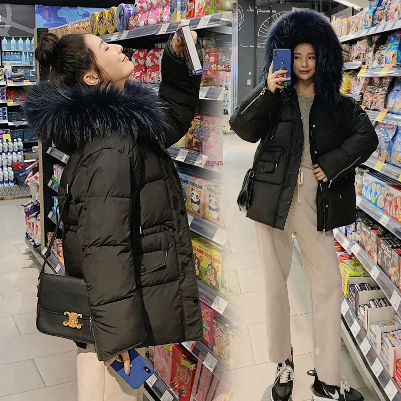 Cotday свободного кроя с затягивающими шнурками куртка капюшоном и меховым Украины