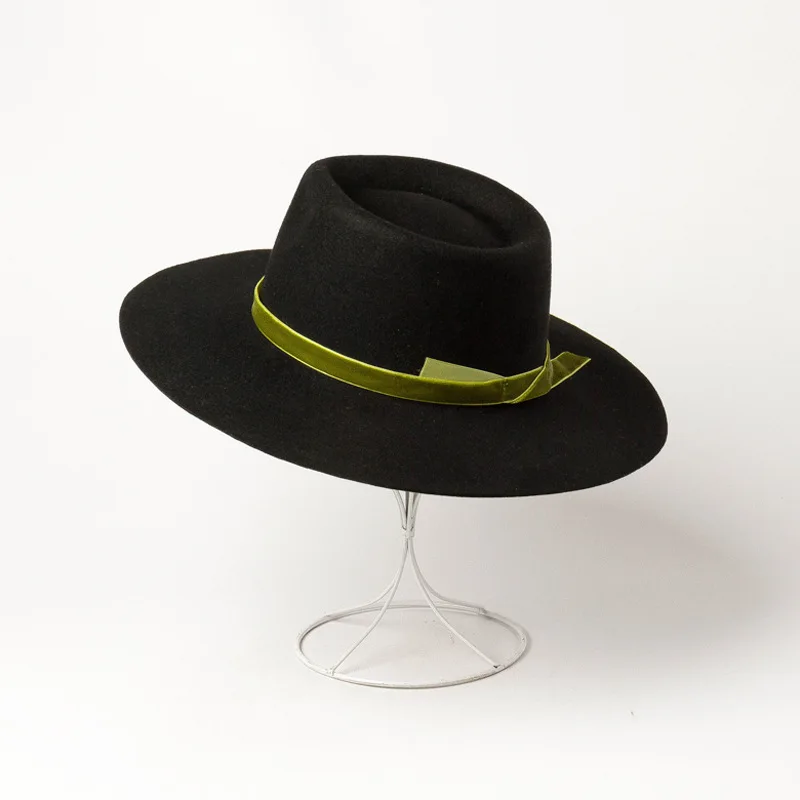 Autumn Winter New Fashion Velvet decorative band Fine smooth woollen Casual fashion felt jazz hat