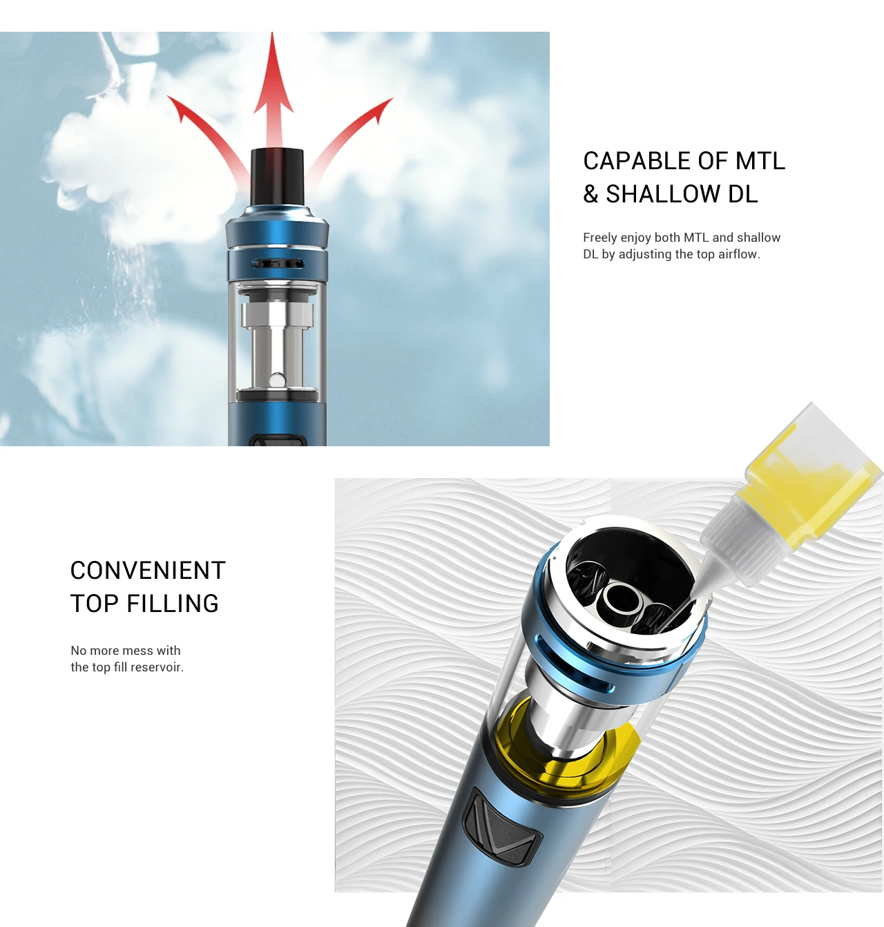 Электронная сигарета Vaptio Vape kit Fusion 1500mah 50W& Palo Kit все-в-одном испаритель батарейный мод для электронных сигарет 0.25ohm