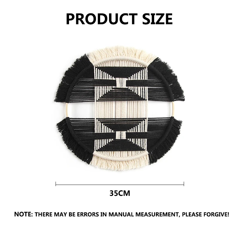 Декоративный макраме в стиле бохо настенный хлопковый тканый креативный Круглый