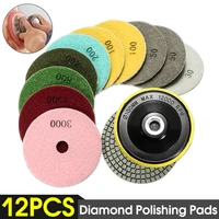 12pcsset 4100mm abrasive tools wet dry diamond polishing pads sanding disc grinder for granite stone concrete marble polisher