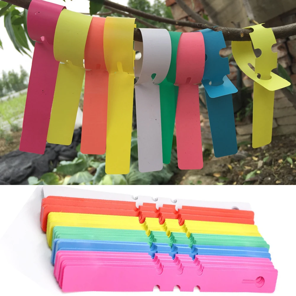 

100pcs/lot PVC Plastic Plant Tags 20*2cm Garden Vegetables Nursery Label Farming Seedling Signs Prompt Card Hanging Markers