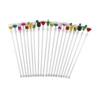 20pcs tropical drink stirrers cocktail drink stirrers 9 inch mixer bar with wine glass patterns reusable gin stirrers