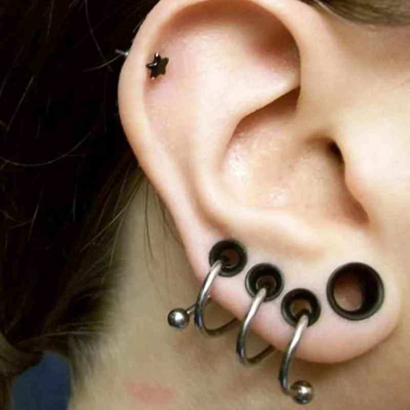 1 пара из нержавеющей стали ушной туннель штепсельная вилка 2-25 мм датчик