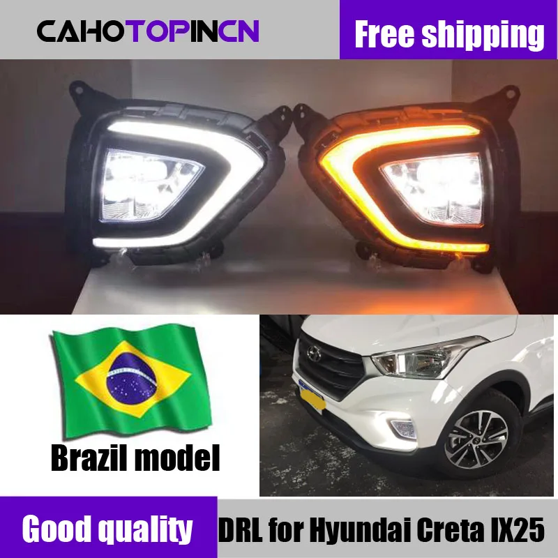 DRL Светодиодный дневной светильник колпак противотуманных фар LED с желтым лампа