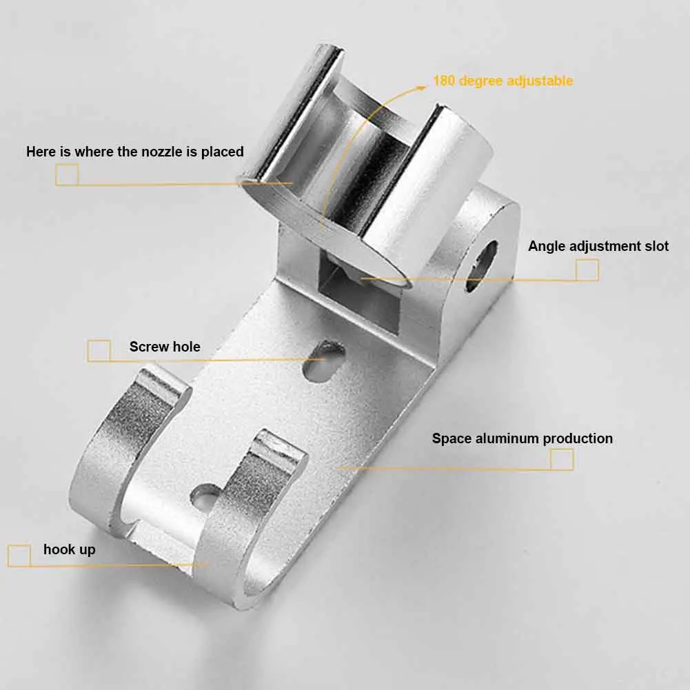 

Hotel Mounting Space Aluminum Firm Supporter Practical Bathroom Tools Storage Shower Head Holder Wall Mounted Adjustable Angle