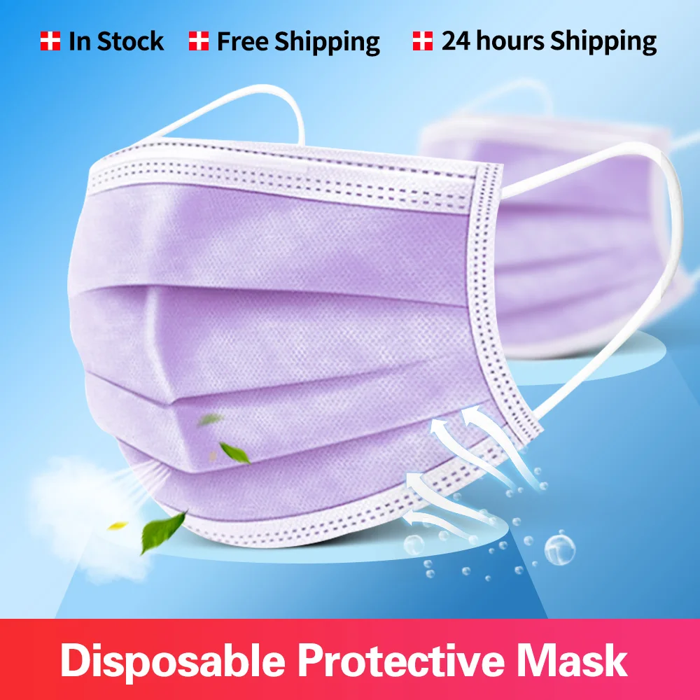 

Fast Shipping Disposable Mask Mouth Face Mask For Adult 3 Layer Ply Filter Mask Safe Breathable Masks Earloop Masks Mascarillas