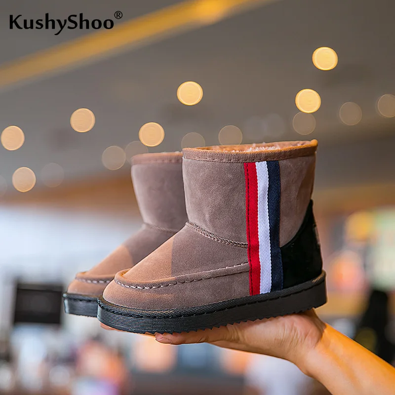 Детская обувь KushyShoo зимние утепленные короткие ботинки для мальчиков и девочек