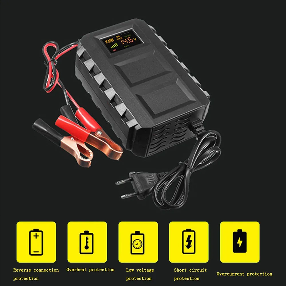 Автомобильный мотоцикл 12V 20A интеллектуальное зарядное устройство с ЖК-дисплеем Agm гель влажный свинцово-кислотный аккумулятор зарядка