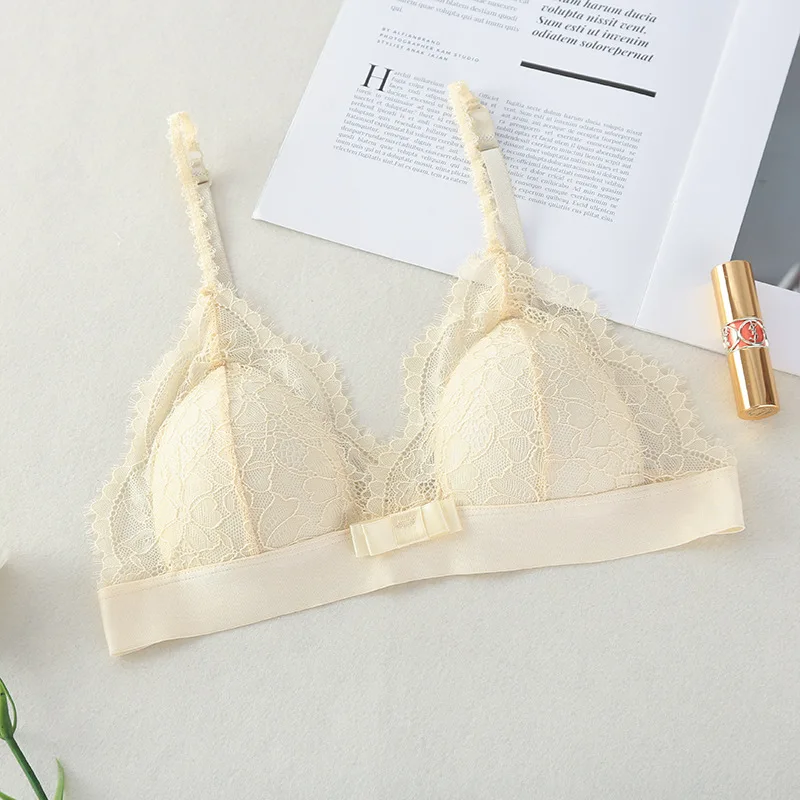A Women Lace Bras Push Up Brassiere Wirefree Ultrathin Bra Sexy Backless Bralette Comfortable Breathable Female Underwear#F - Цвет: A