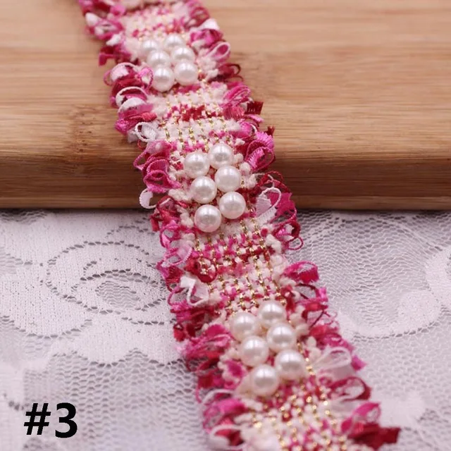 1 ярд 3 см винтажная нейлоновая жемчужная вышитая бисером кисточка кружевная