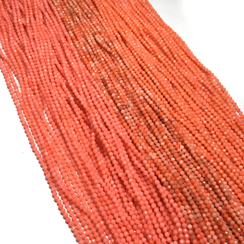Бусины кораллового цвета из натурального камня для ювелирных изделий новые